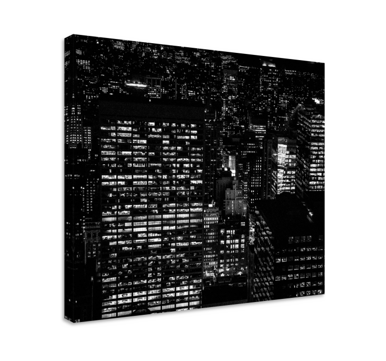 Town landscape black canvas - TenStickers