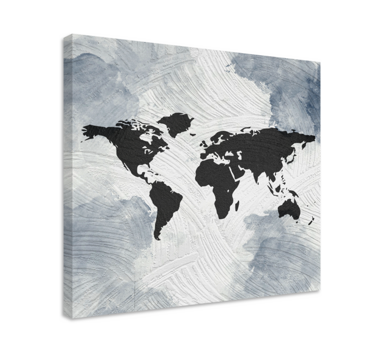 World map wall art modern global outline - TenStickers