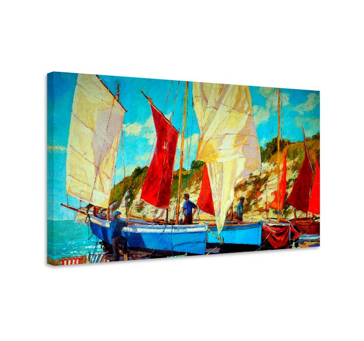Landscape canvas sailing boats scene - TenStickers