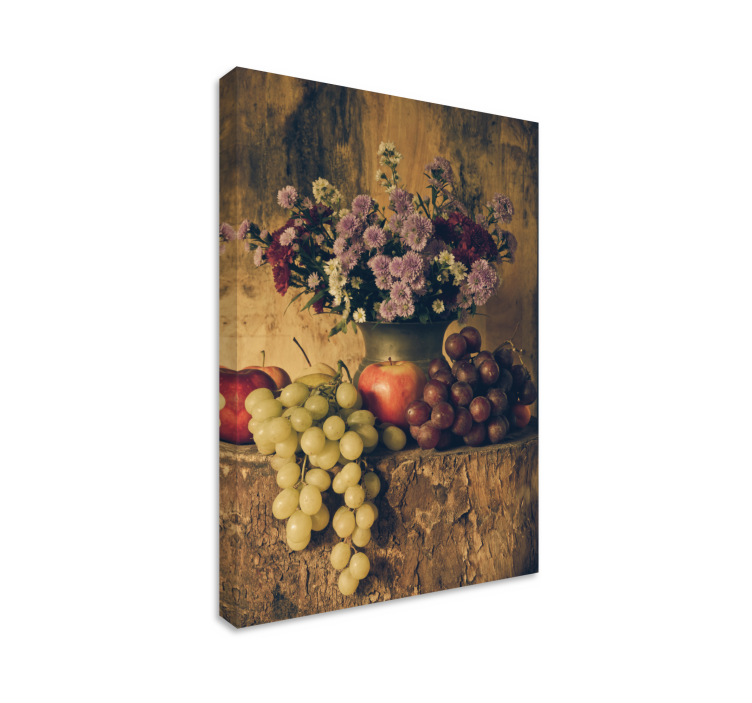 Flowers canvas with fruits and blooms - TenStickers
