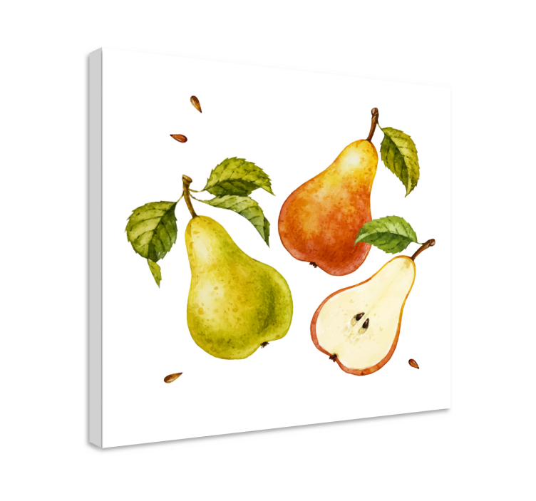 Fresh pear trio fruit canvas wall art - TenStickers
