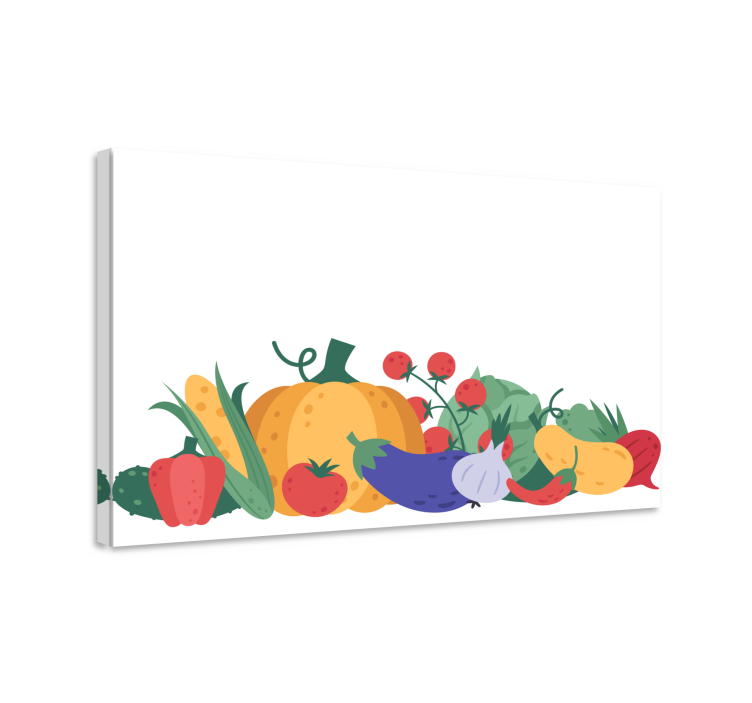 Subtle vegetables and fruits canvas - TenStickers