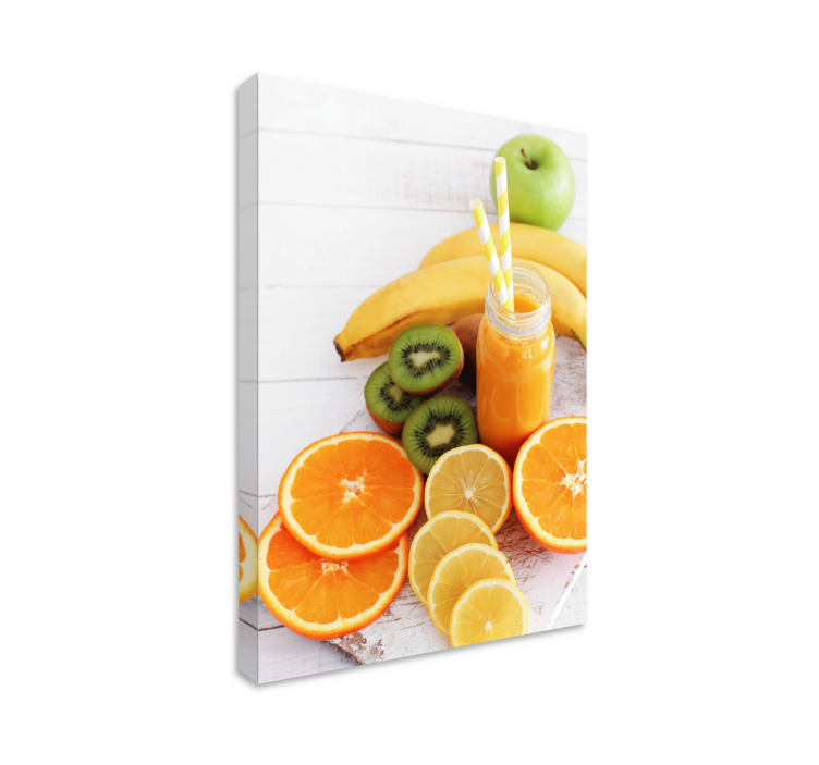 Peeled oranges and apples  fruit canvas - TenStickers