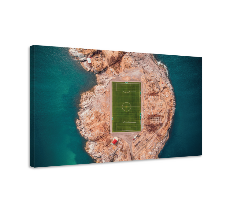 Sports canvas art soccer field aerial view - TenStickers