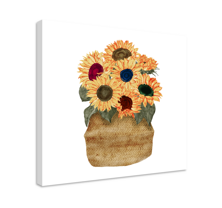 Flowers canvas sunflower bouquet - TenStickers