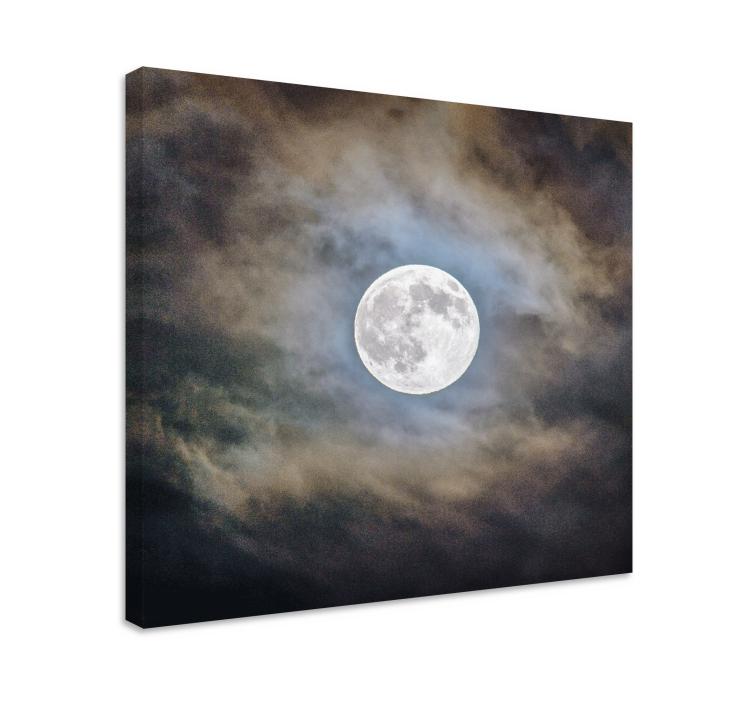 Full moon night landscape canvas - TenStickers