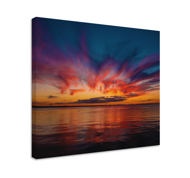 Landscape canvas majestic sunset reflections - TenStickers