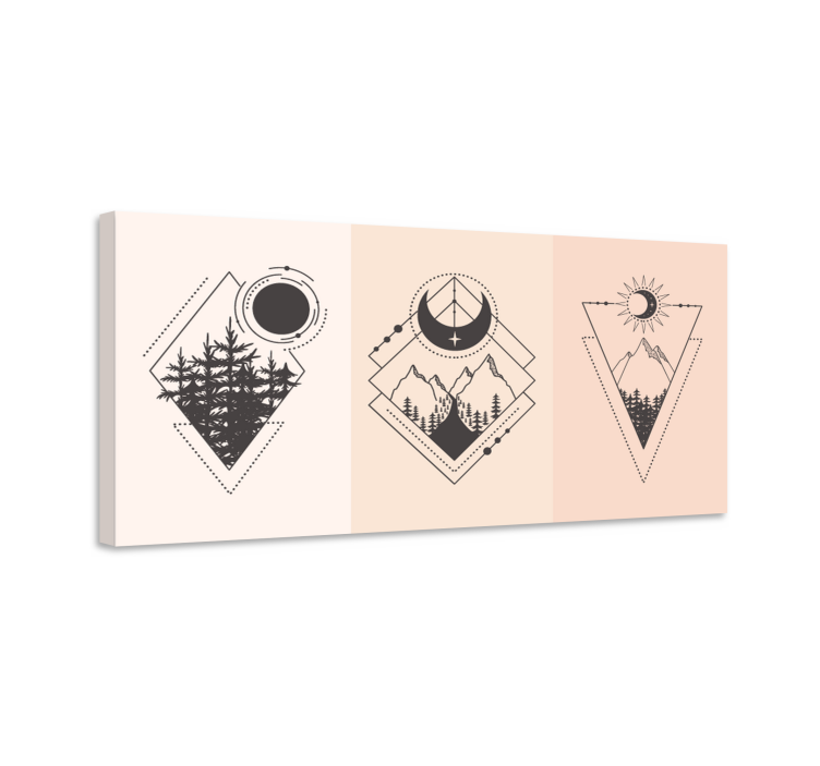Geometric canvas mountain geometric emblem - TenStickers