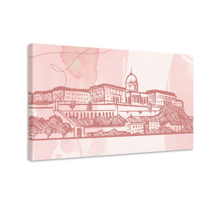 Cityscape wall art historic city skyline - TenStickers