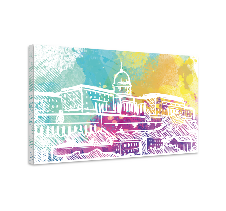 Cityscape wall art of historic building landscape - TenStickers