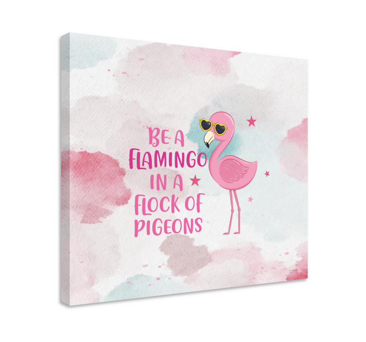 Dinosaur canvas wall art flamingo with shades - TenStickers