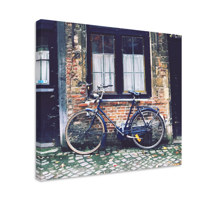 Cityscape wall art bicycle by brick - TenStickers