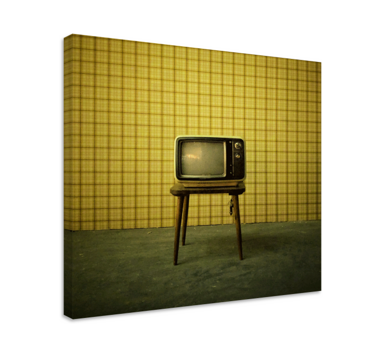 Old tv on a stool canvas prints for living room - TenStickers
