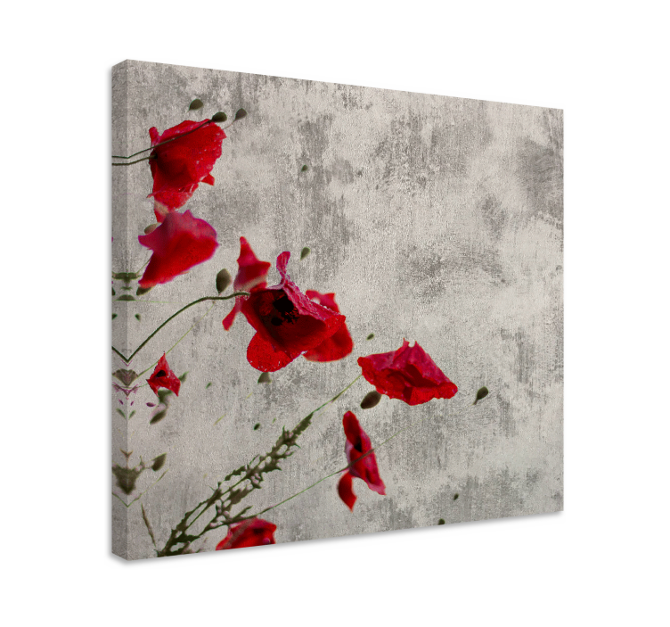 Flowers canvas red poppy blooms - TenStickers