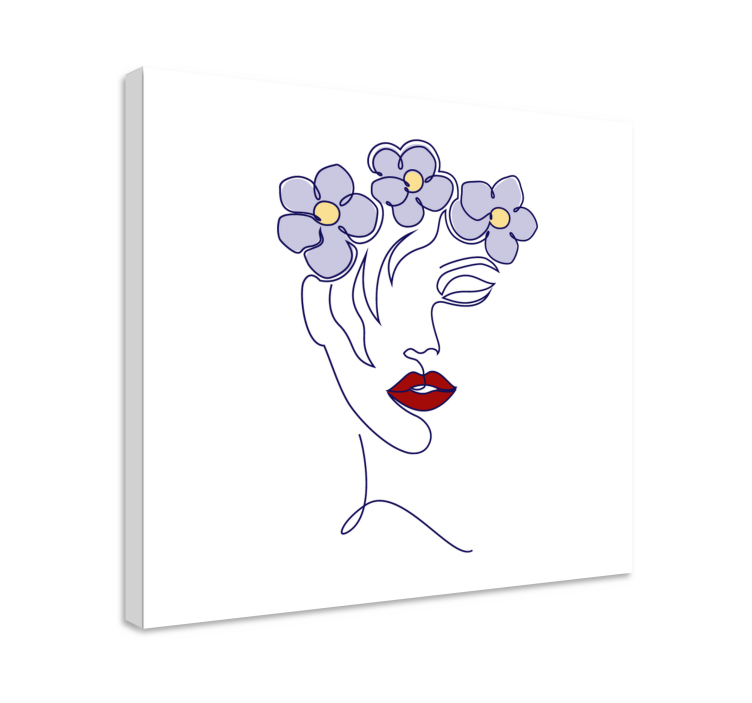 Canvas art of elegant woman with flowers - TenStickers