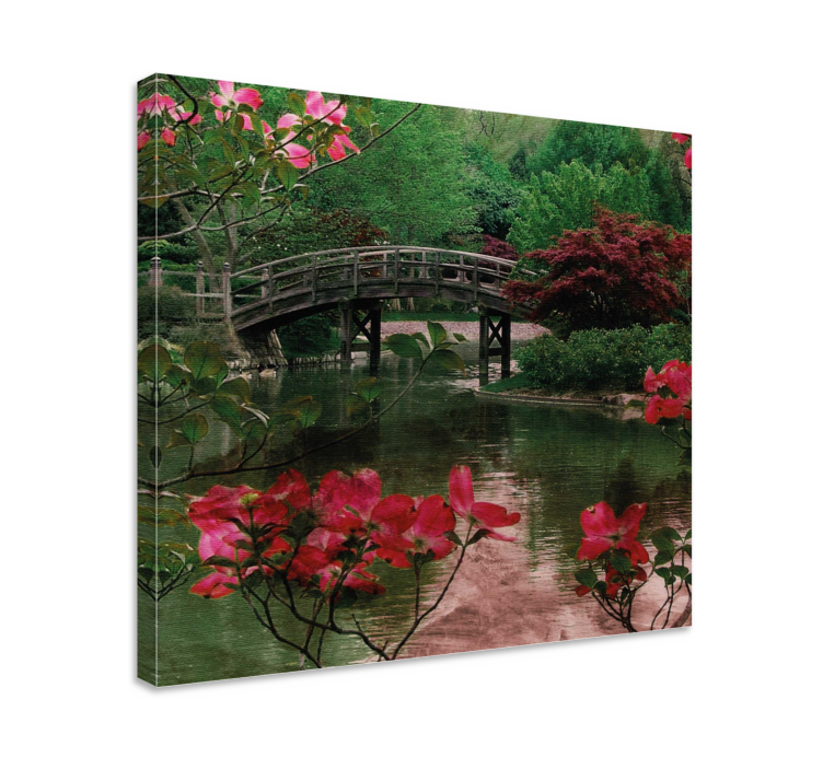 Flowers canvas bridge embraced by blooms - TenStickers