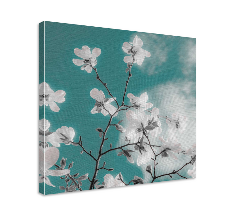 A beautiful sunny blue sky flower canvas - TenStickers