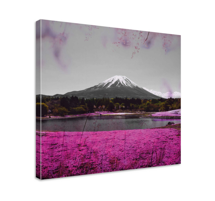 Landscape canvas mount fuji reflection artwork - TenStickers