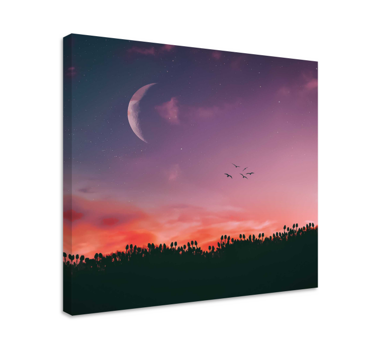Landscape canvas moonlit twilight sky - TenStickers