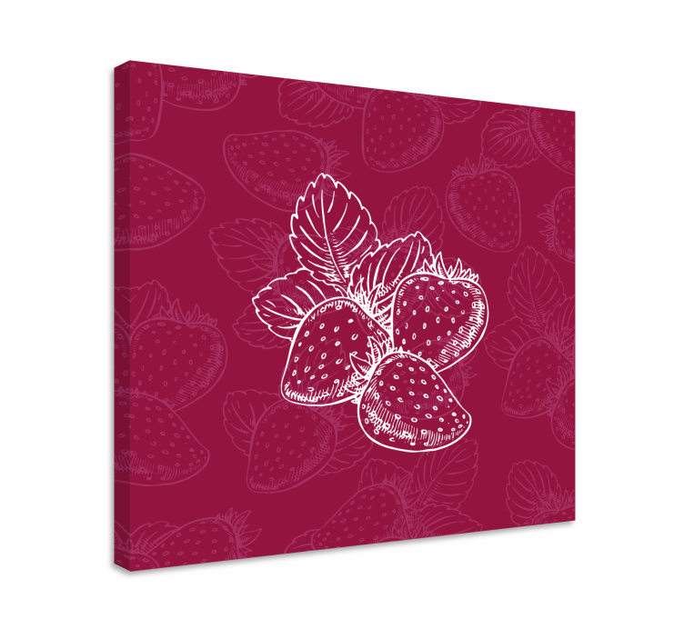 Cute seamless strawberry pattern fruit canvas - TenStickers