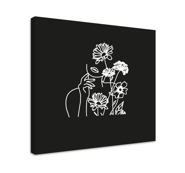Flowers canvas minimalist floral artwork - TenStickers