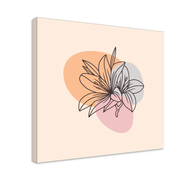 Pair of minimalist flowers  flower canvas - TenStickers