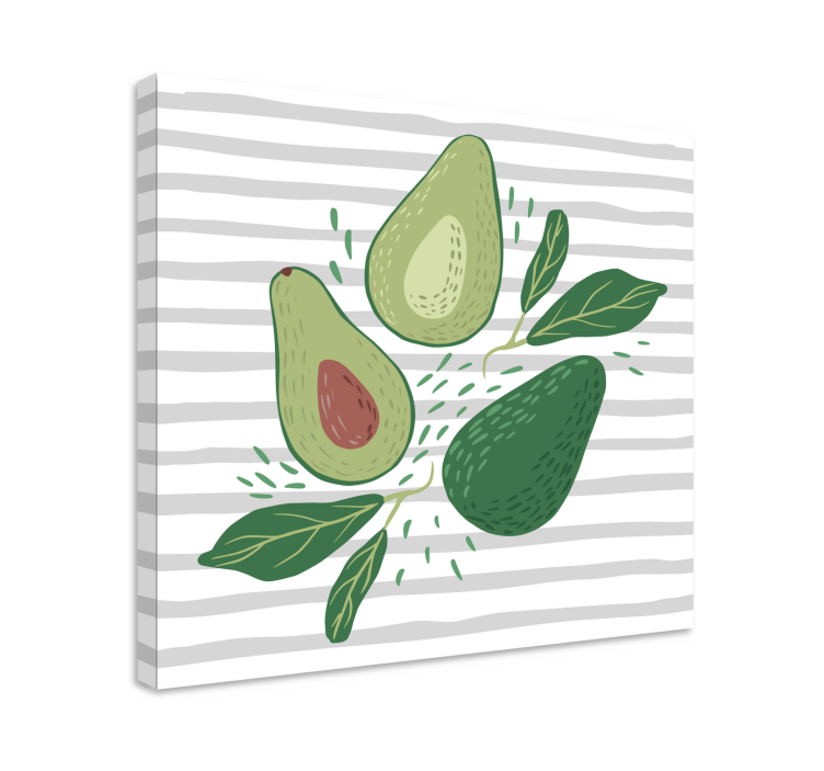 Composition avocado and leaves fruit canvas - TenStickers