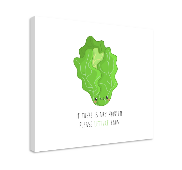 Fruit canvas wall art happy lettuce character art - TenStickers
