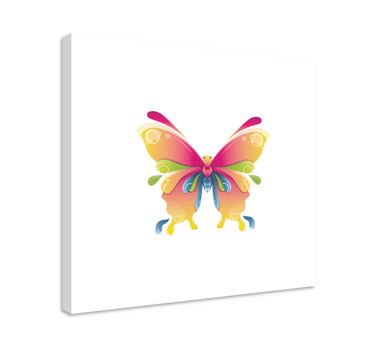Colourful painted butterfly canvas wall art - TenStickers