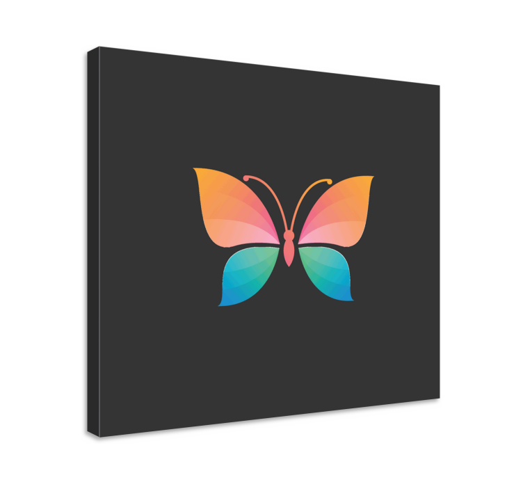Chromatic colourful butterfly canvas wall art - TenStickers