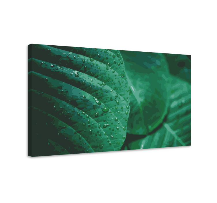 Flowers canvas with lush green foliage - TenStickers