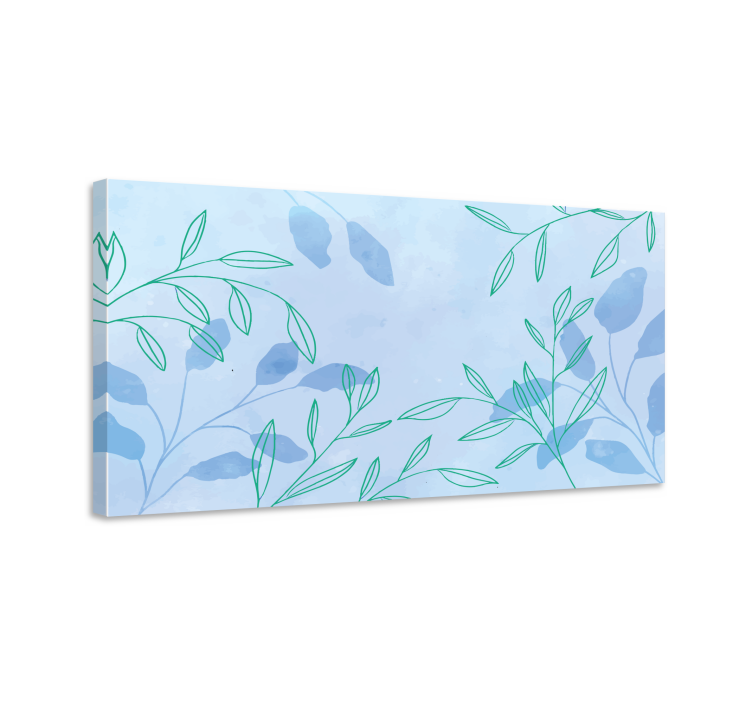 Flowers canvas with delicate leaf designs - TenStickers