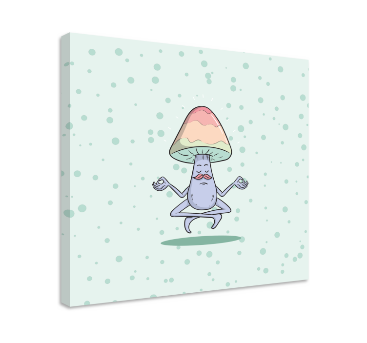 Quote canvas of meditating mushroom character - TenStickers