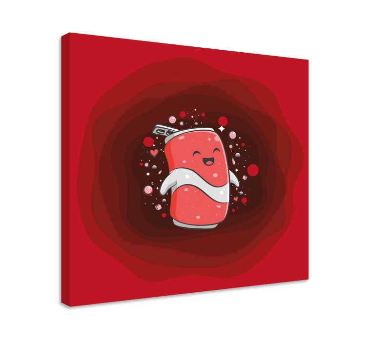 Quote canvas happy soda character - TenStickers