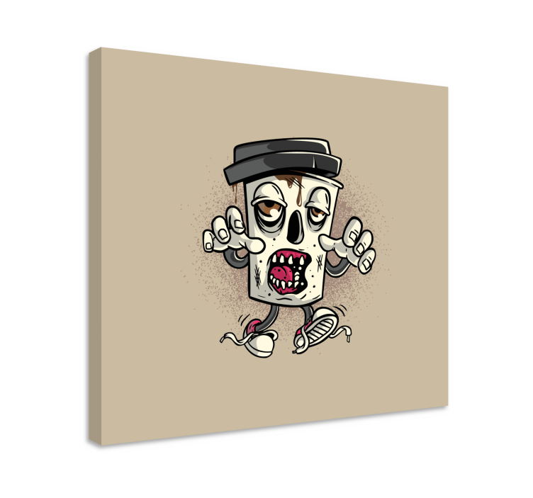Framed gaming wall art zombie trash bin - TenStickers