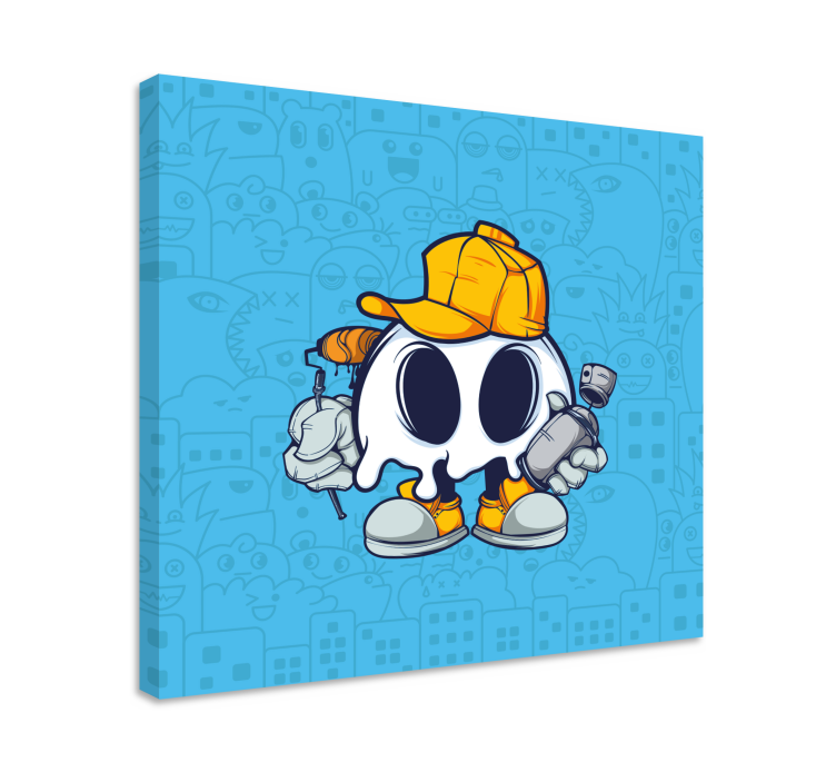 Canvas character cute ghost artist - TenStickers