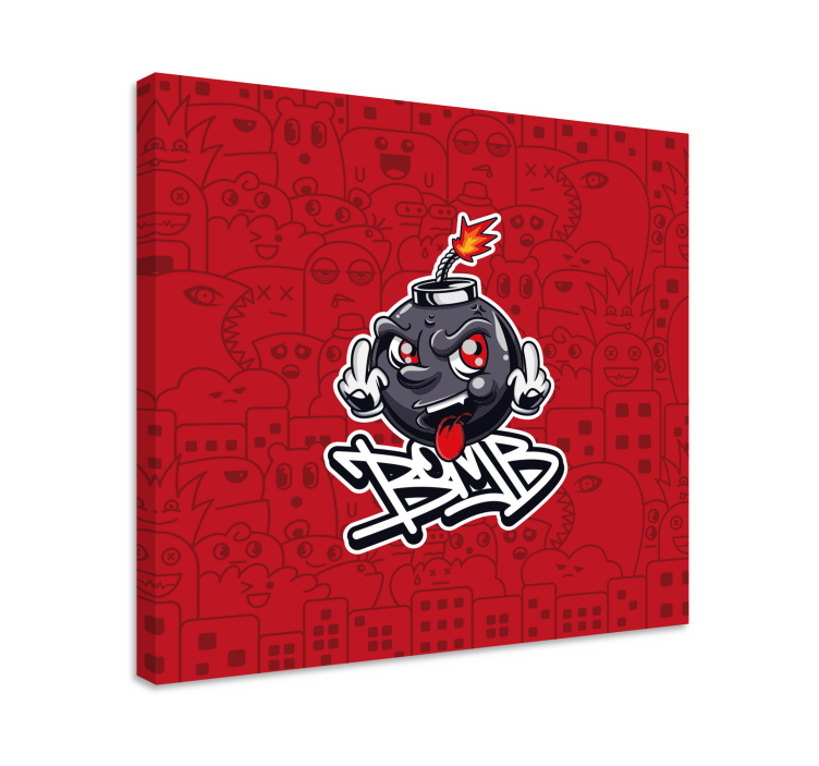 Quote canvas cartoon bomb emoji - TenStickers