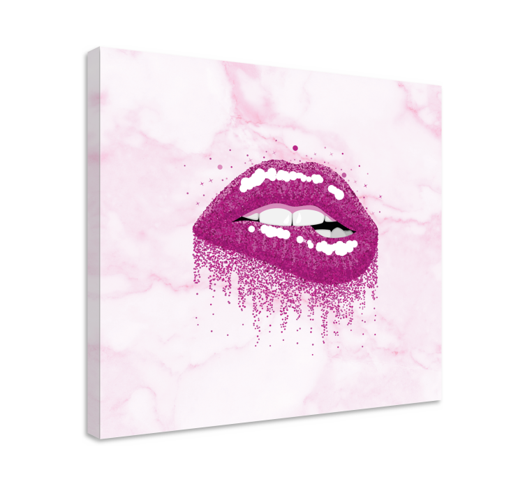 Abstract lips pink shades modern canvas - TenStickers