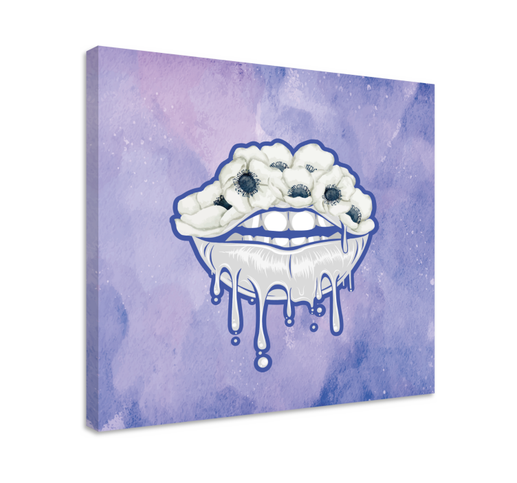 Ornamental canvas print mouth with blooms - TenStickers