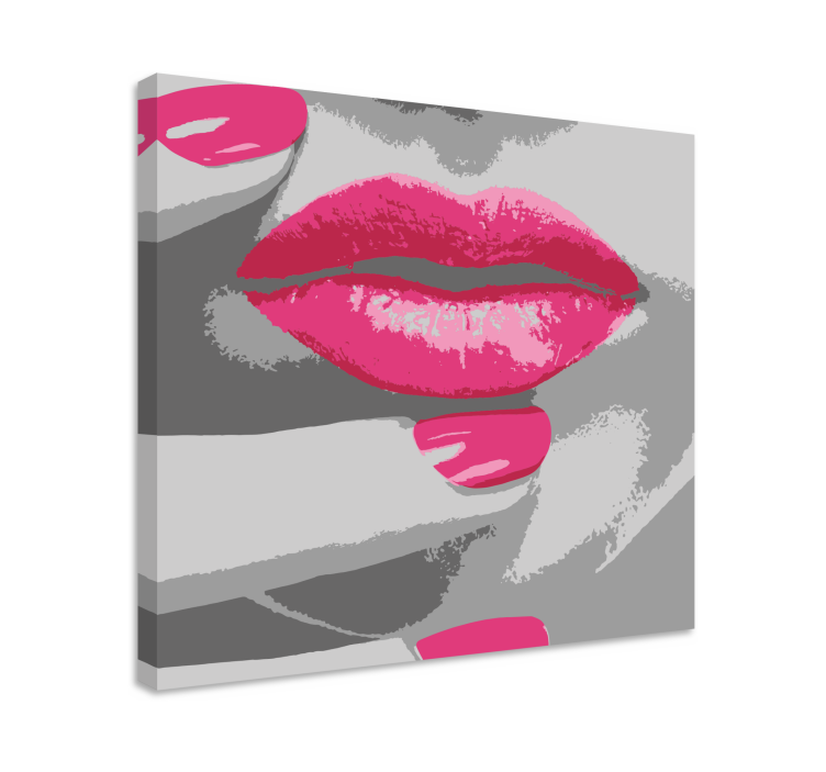 Oil painted woman lips modern canvas - TenStickers