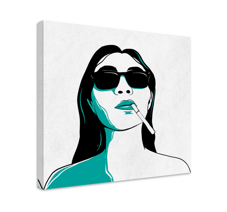 Woman face smoking modern canvas - TenStickers