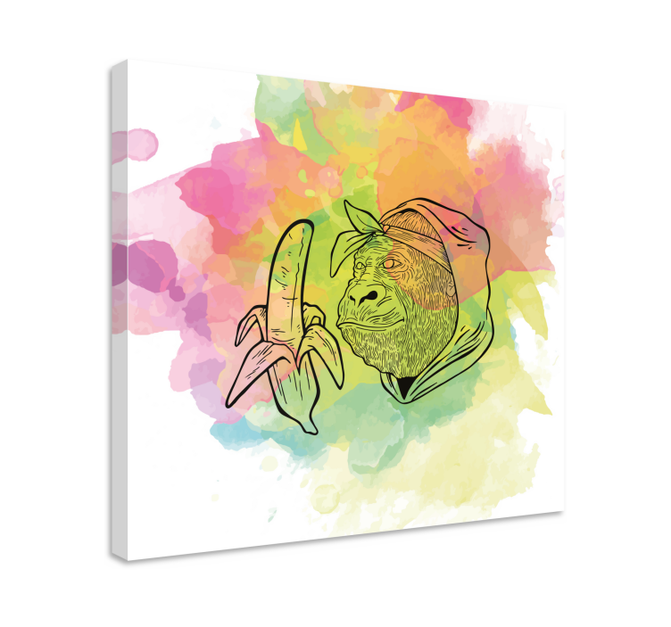 Abc canvas wall art gorilla with banana - TenStickers