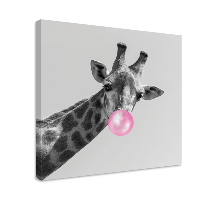 Smile art design cute giraffe modern canvas - TenStickers