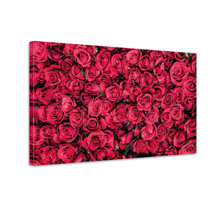 Flowers canvas rose petal arrangement - TenStickers