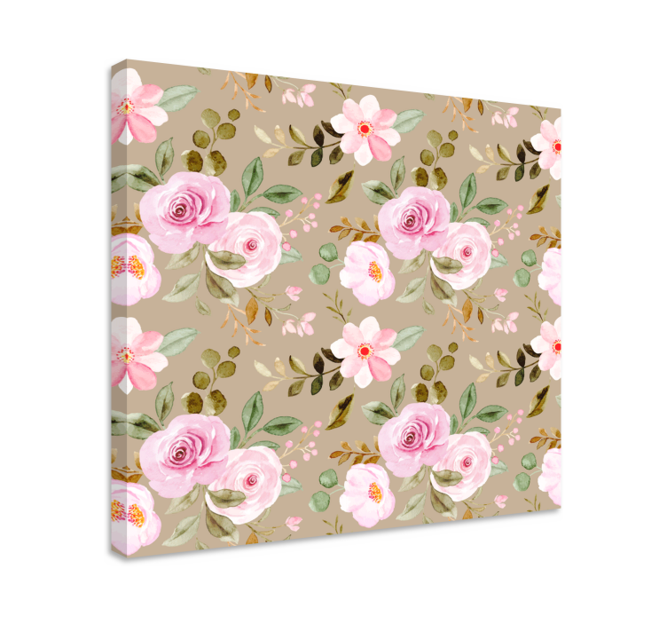 Vintage beige roses texture flower canvas - TenStickers