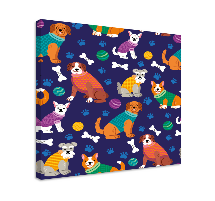 Amazing colorful background dog canvas prints - TenStickers