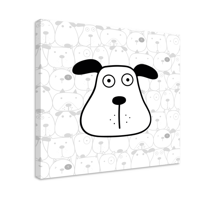 Amazing hand drawn dog pattern canvas prints - TenStickers