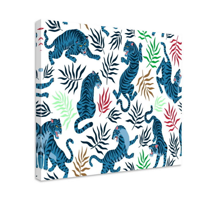 Tropical Tiger Pattern animal canvas wall art - TenStickers
