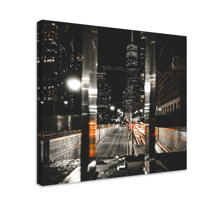 New York street lights photography city canvas - TenStickers