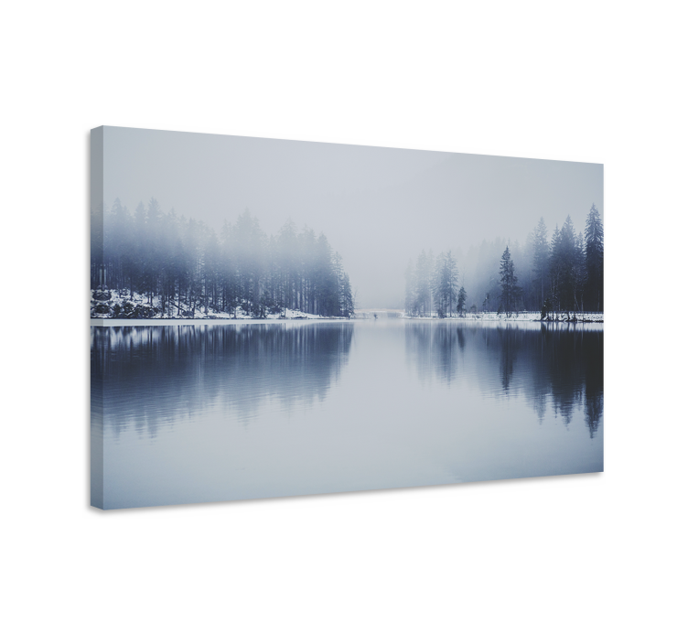 Winter foggy forest landscape canvas - TenStickers